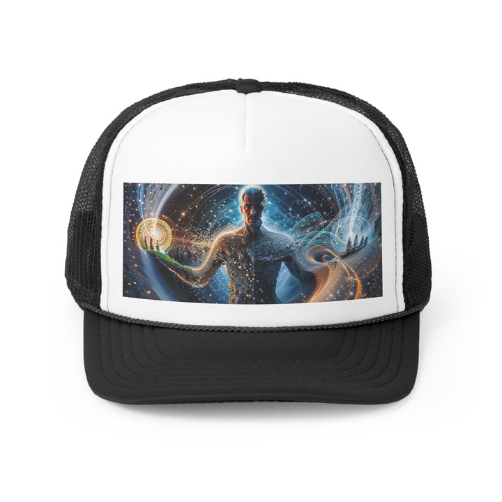 Cosmic Consciousness Cascade - Trucker Hat - Hats - g(0D·IO) - Black - One size -