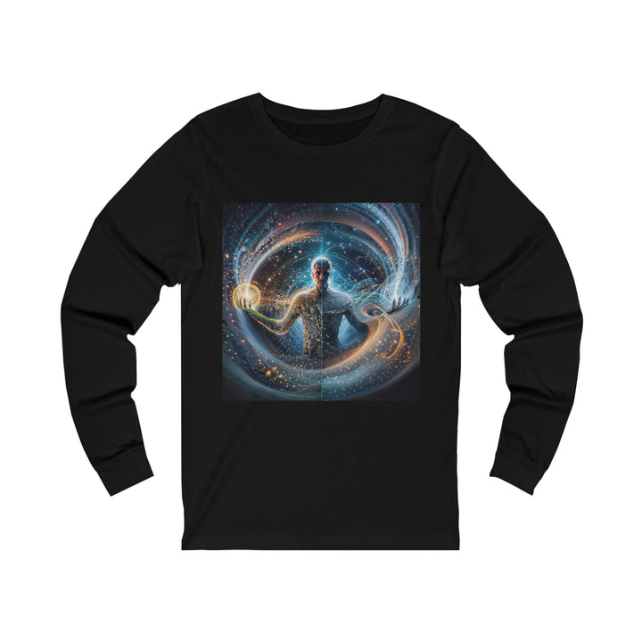 Cosmic Consciousness Cascade - Unisex Jersey Long Sleeve Tee - Long-sleeve - g(0D·IO) - S - Black -