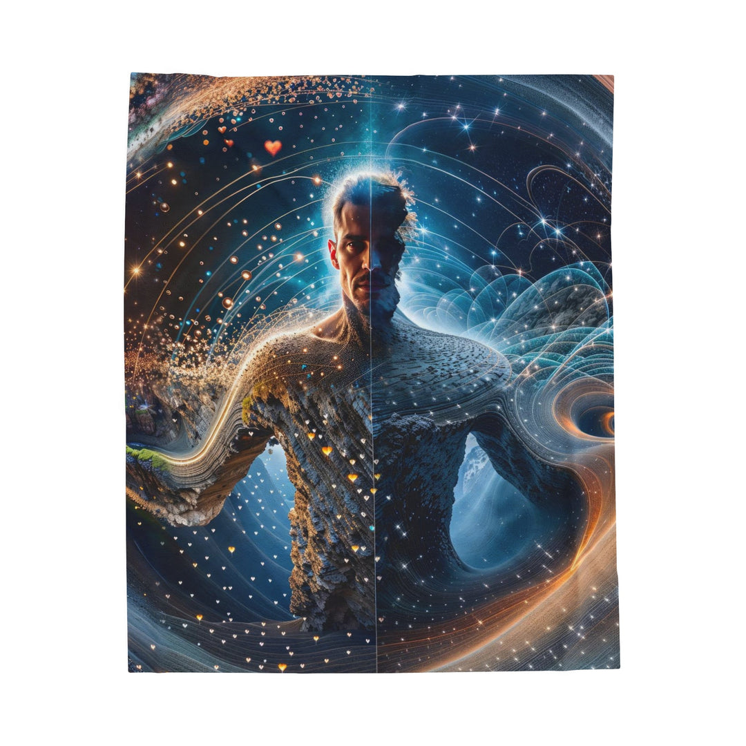 Cosmic Consciousness Cascade - Velveteen Plush Blanket - All Over Prints - g(0D·IO) - 50" × 60" - -