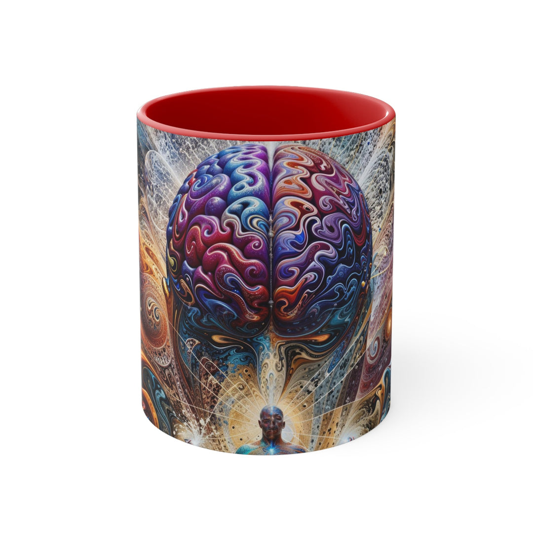 Cosmic Consciousness Meditation - Accent Coffee Mug - Mug - g(0D·IO) - Red - 11oz -