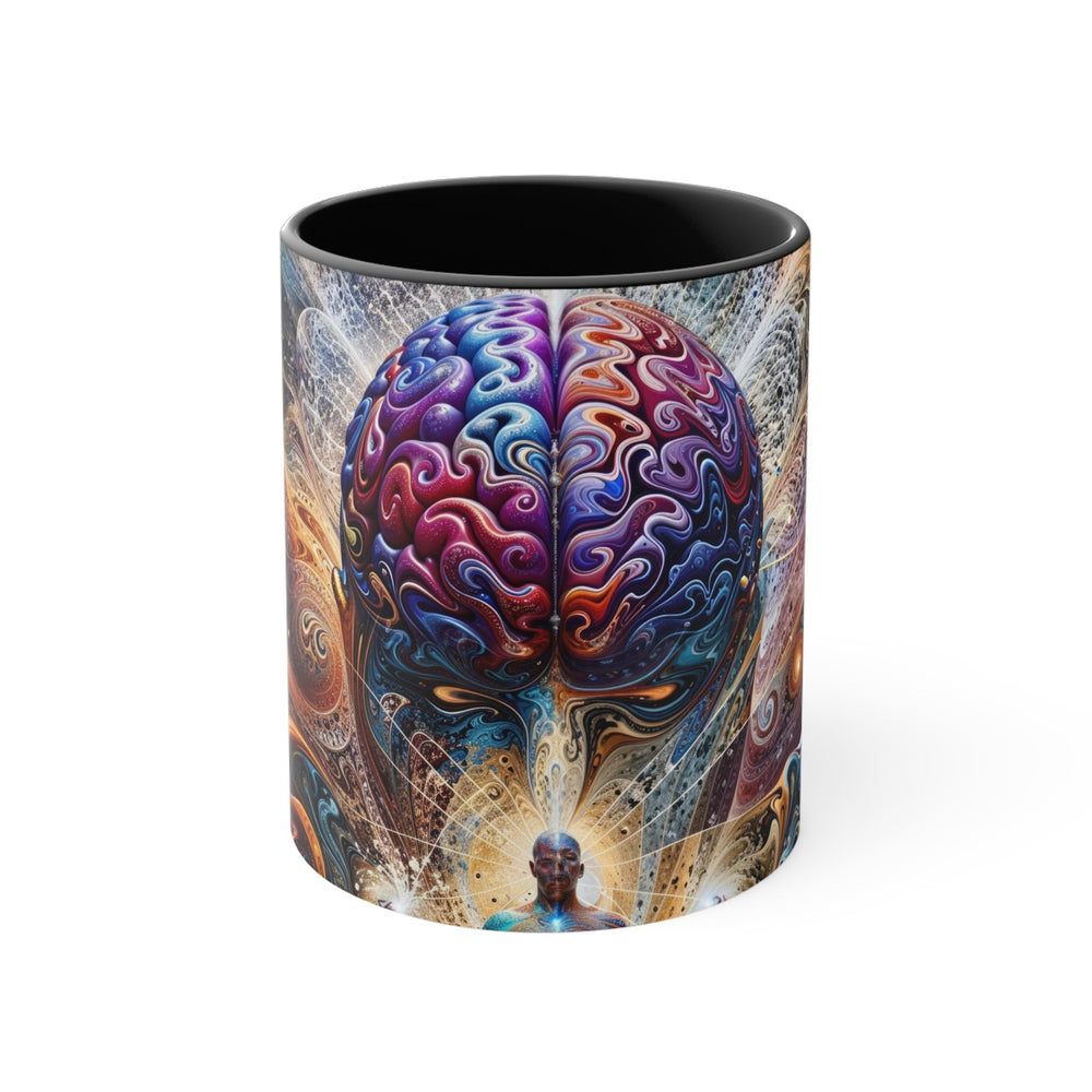 Cosmic Consciousness Meditation - Accent Coffee Mug - Mug - g(0D·IO) - Black - 11oz -