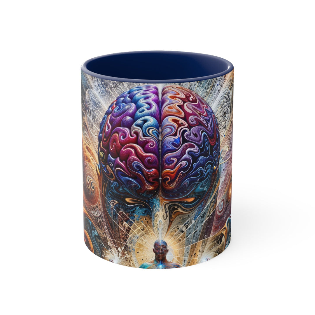 Cosmic Consciousness Meditation - Accent Coffee Mug - Mug - g(0D·IO) - Navy - 11oz -