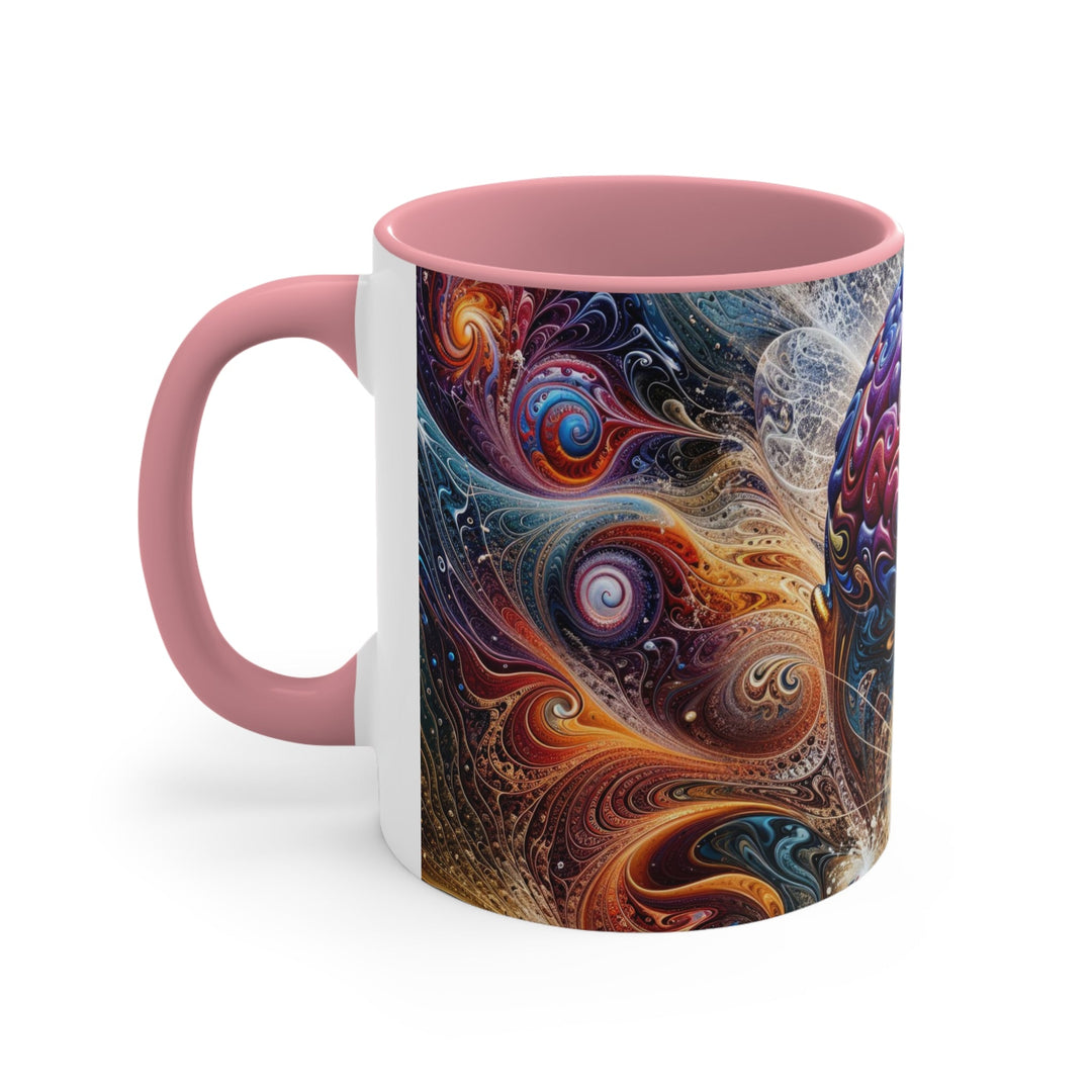 Cosmic Consciousness Meditation - Accent Coffee Mug - Mug - g(0D·IO) - Pink - 11oz -