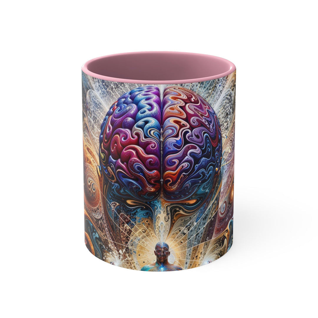 Cosmic Consciousness Meditation - Accent Coffee Mug - Mug - g(0D·IO) - Pink - 11oz -