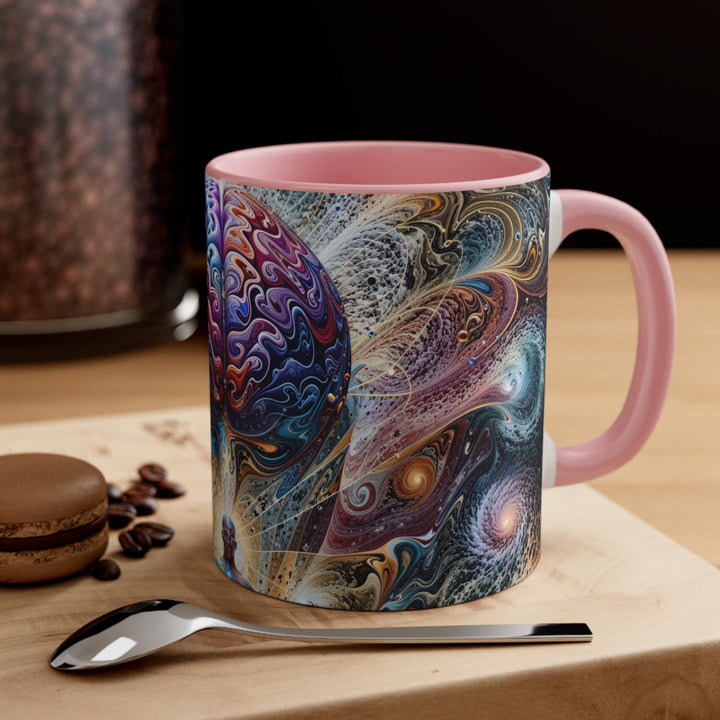 Cosmic Consciousness Meditation - Accent Coffee Mug - Mug - g(0D·IO) - Pink - 11oz -