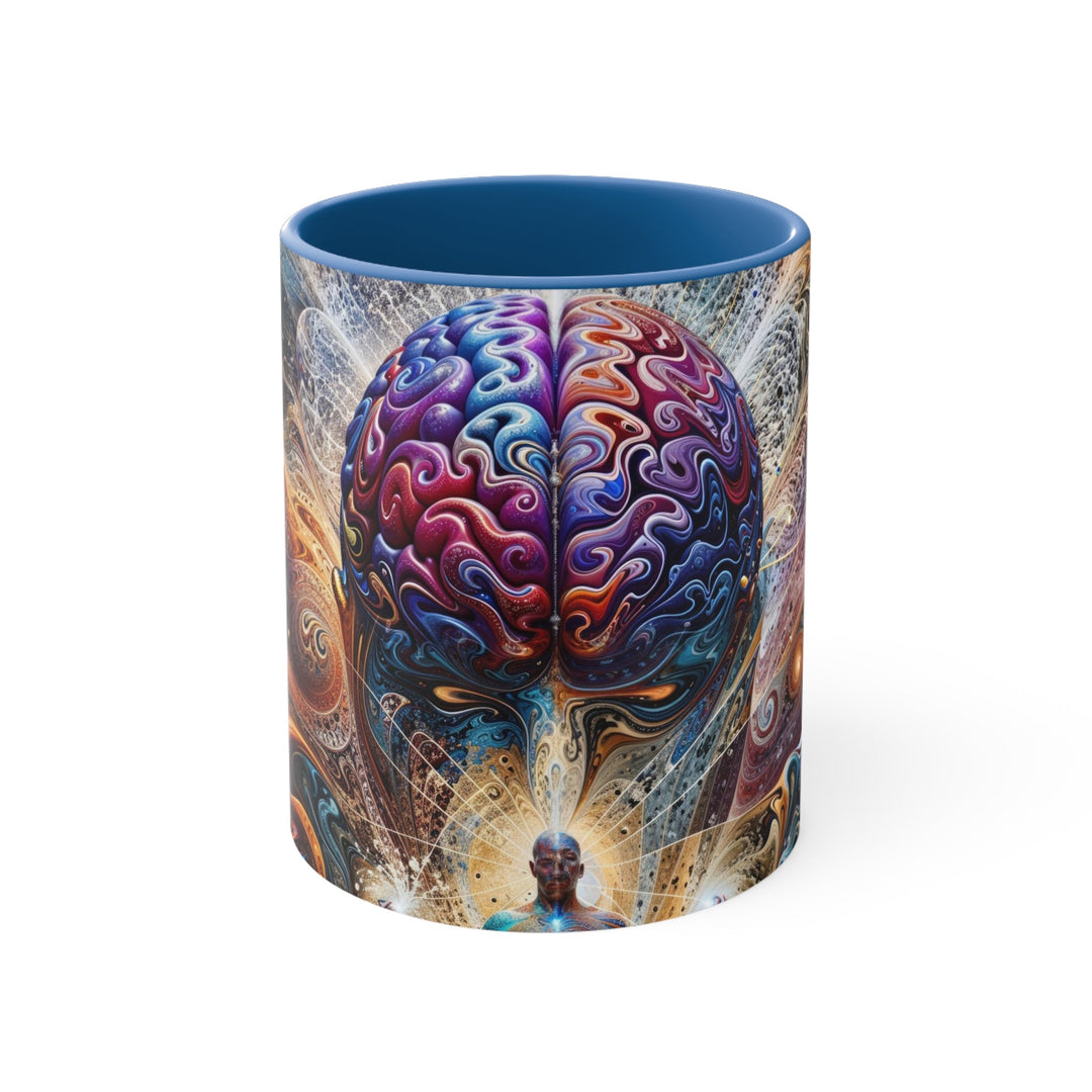 Cosmic Consciousness Meditation - Accent Coffee Mug - Mug - g(0D·IO) - Blue - 11oz -