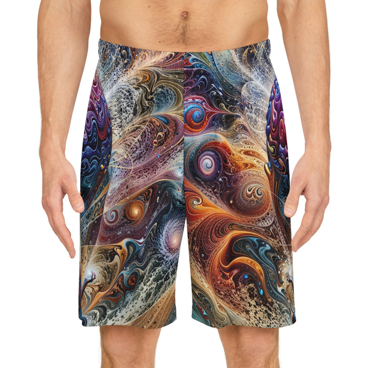 Cosmic Consciousness Meditation - AOP Basketball Shorts - All Over Prints - g(0D·IO) - Seam thread color automatically matched to design - XS -