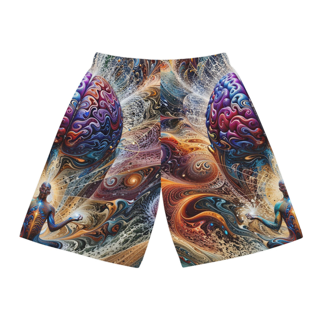 Cosmic Consciousness Meditation - AOP Basketball Shorts - All Over Prints - g(0D·IO) - Seam thread color automatically matched to design - XS -