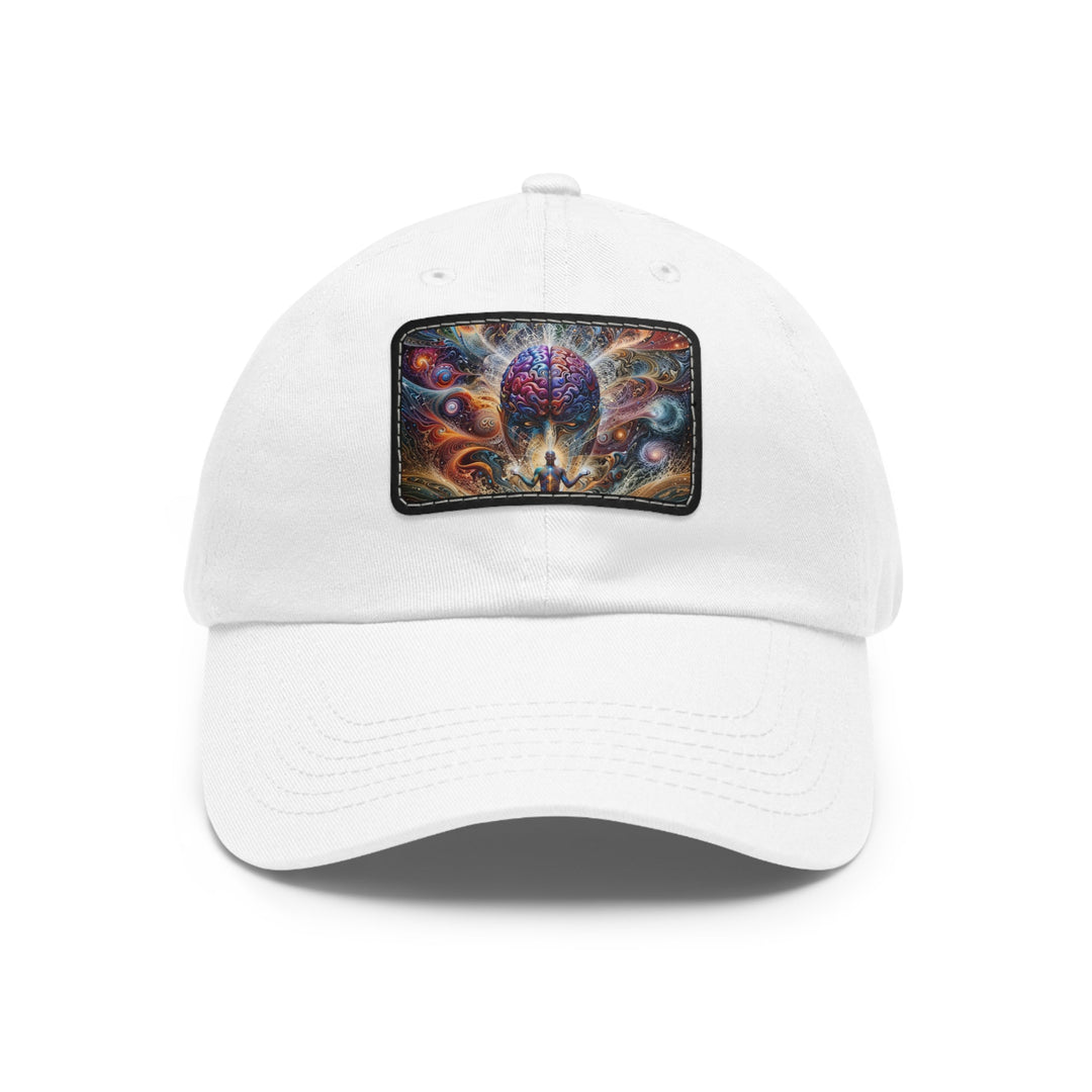 Cosmic Consciousness Meditation - Dad Hat - Hats - g(0D·IO) - White / Black patch - Rectangle - One size