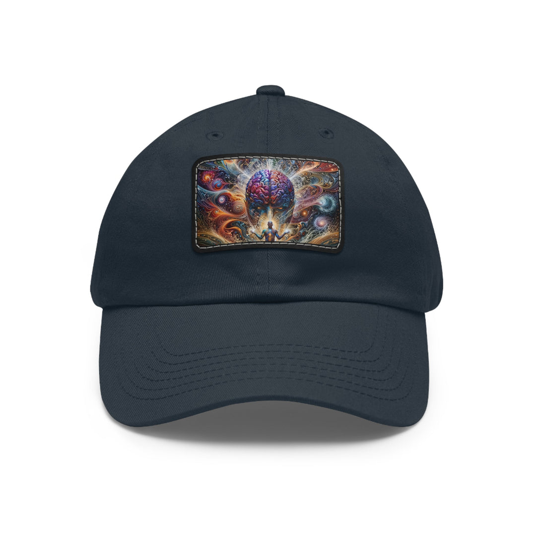 Cosmic Consciousness Meditation - Dad Hat - Hats - g(0D·IO) - Navy / Black patch - Rectangle - One size