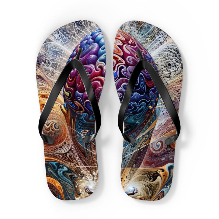 Cosmic Consciousness Meditation - Flip Flops - Shoes - g(0D·IO) - XL - Black sole -