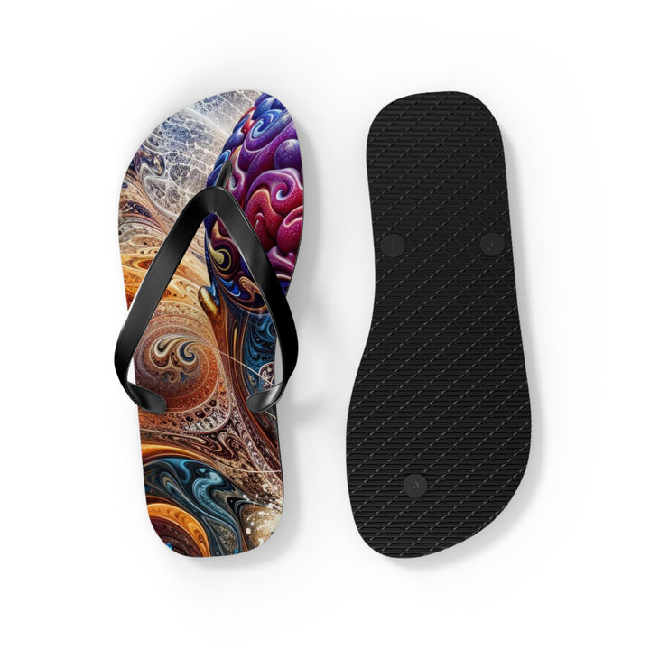 Cosmic Consciousness Meditation - Flip Flops - Shoes - g(0D·IO) - XL - Black sole -