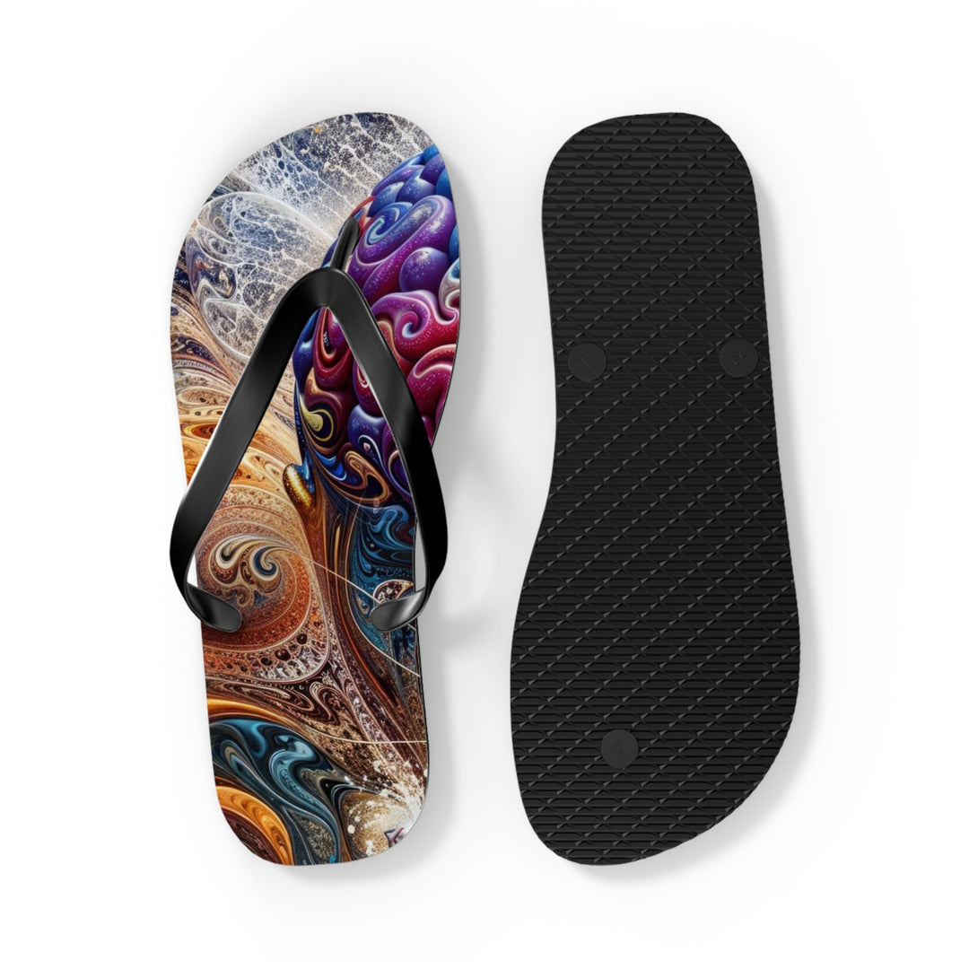 Cosmic Consciousness Meditation - Flip Flops - Shoes - g(0D·IO) - XL - Black sole -