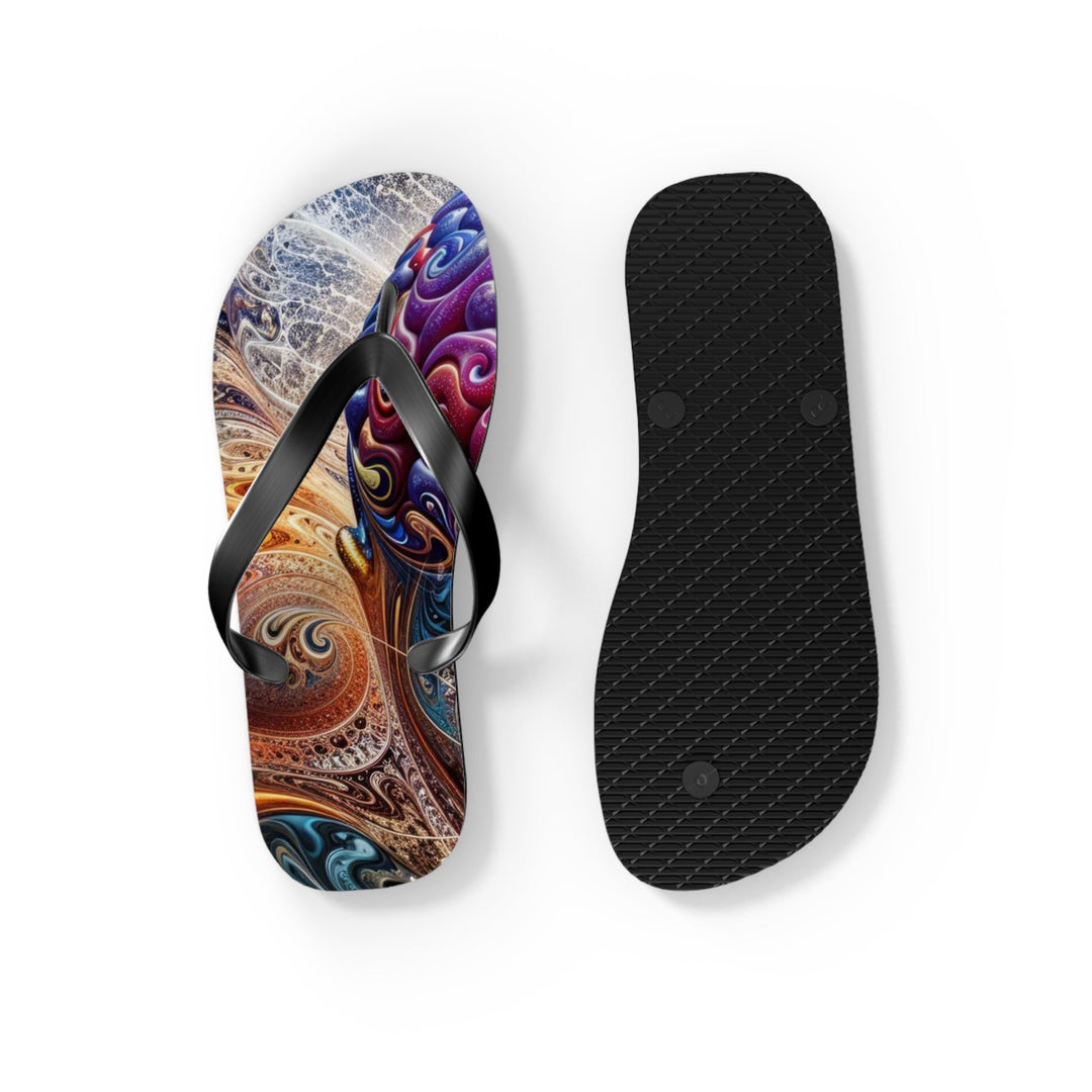 Cosmic Consciousness Meditation - Flip Flops - Shoes - g(0D·IO) - XL - Black sole -