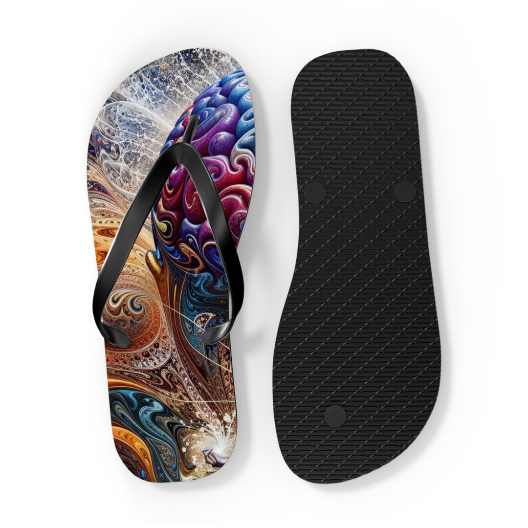 Cosmic Consciousness Meditation - Flip Flops - Shoes - g(0D·IO) - XL - Black sole -