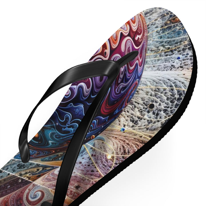 Cosmic Consciousness Meditation - Flip Flops - Shoes - g(0D·IO) - XL - Black sole -