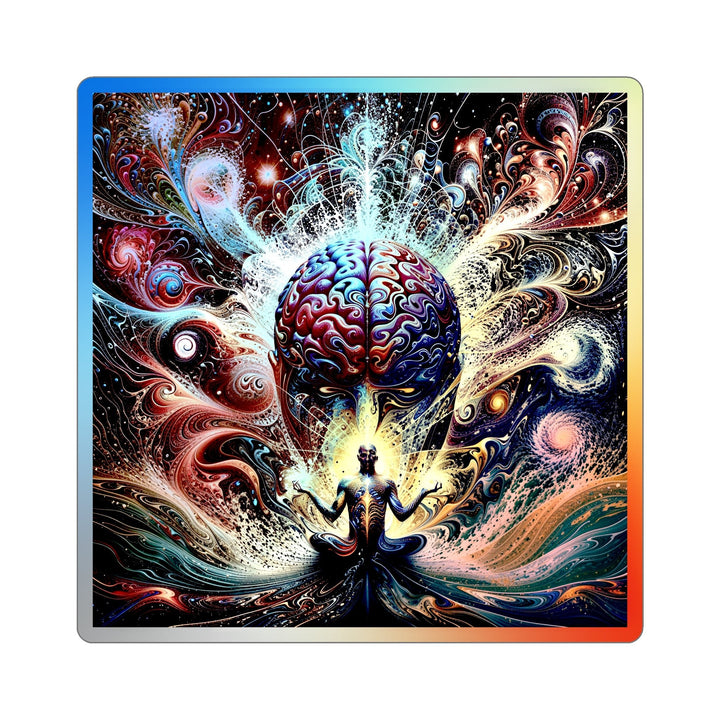 Cosmic Consciousness Meditation - Holographic Die-Cut Sticker - Paper products - g(0D·IO) - 6" × 6" - Die-Cut - Holographic