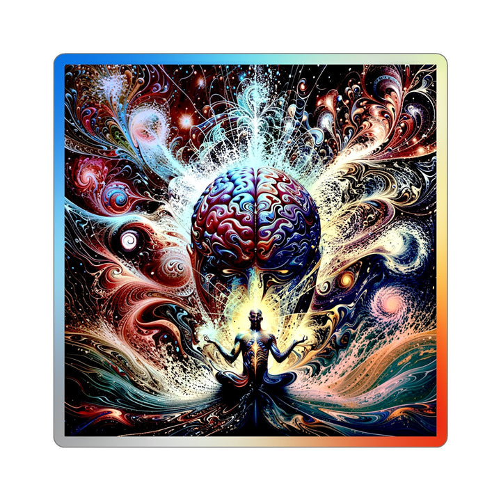 Cosmic Consciousness Meditation - Holographic Die-Cut Sticker - Paper products - g(0D·IO) - 3" × 3" - Die-Cut - Holographic