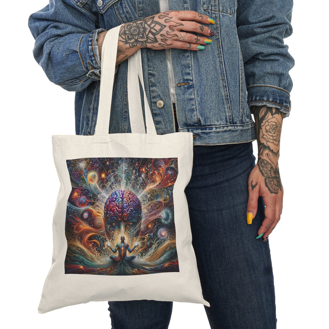 Cosmic Consciousness Meditation - Natural Tote Bag - Bags - g(0D·IO) - 15" x 16" - Natural -