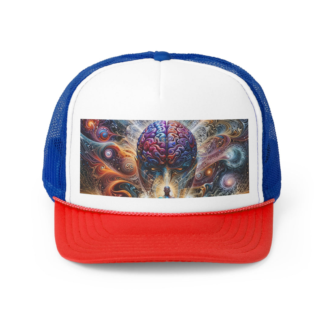 Cosmic Consciousness Meditation - Trucker Hat - Hats - g(0D·IO) - Blue/Red - One size -