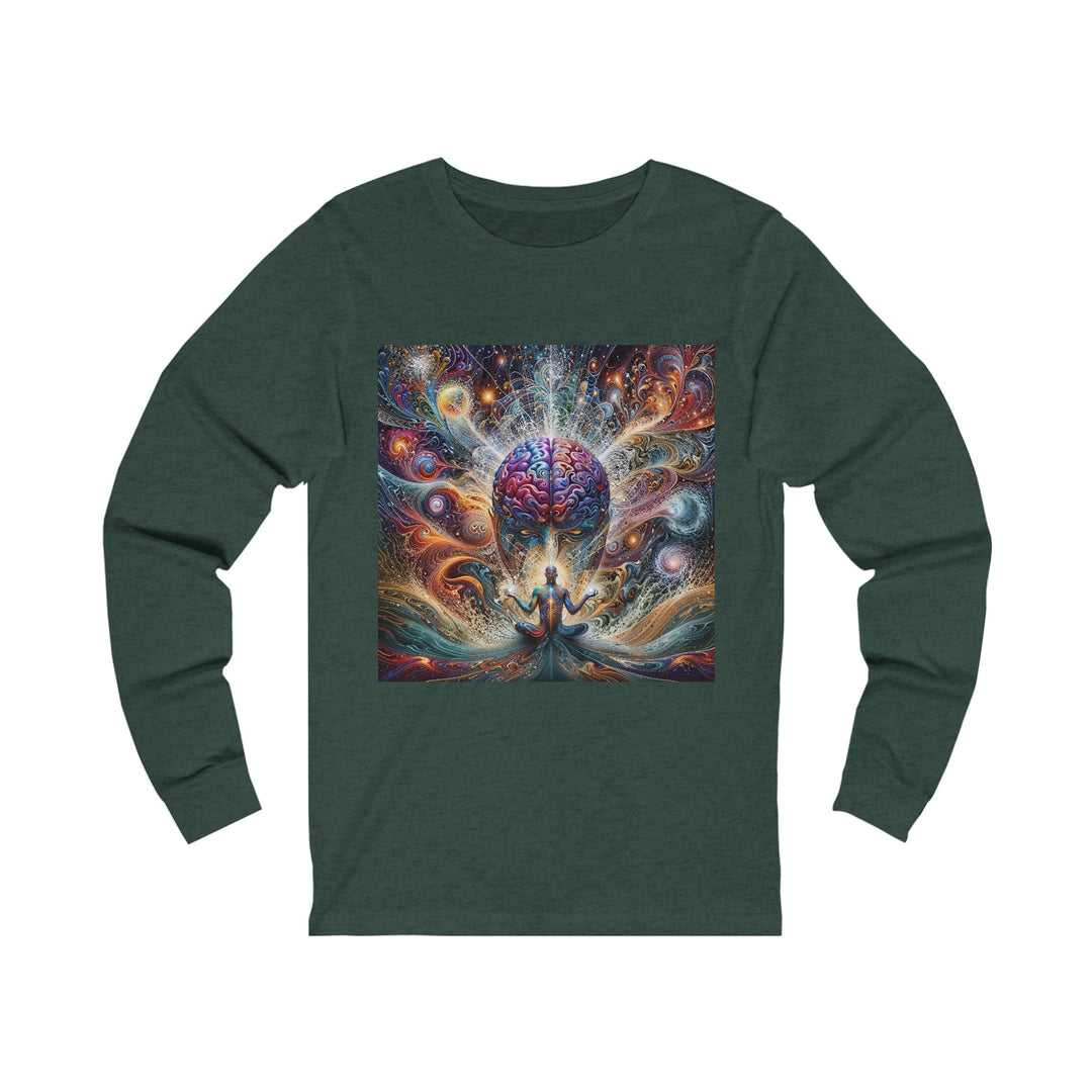 Cosmic Consciousness Meditation - Unisex Jersey Long Sleeve Tee - Long-sleeve - g(0D·IO) - S - Heather Forest -