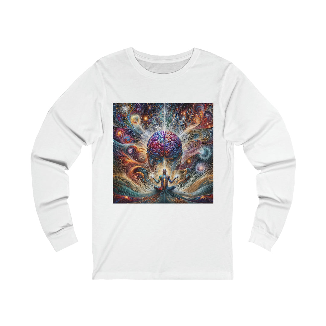 Cosmic Consciousness Meditation - Unisex Jersey Long Sleeve Tee - Long-sleeve - g(0D·IO) - XL - White -