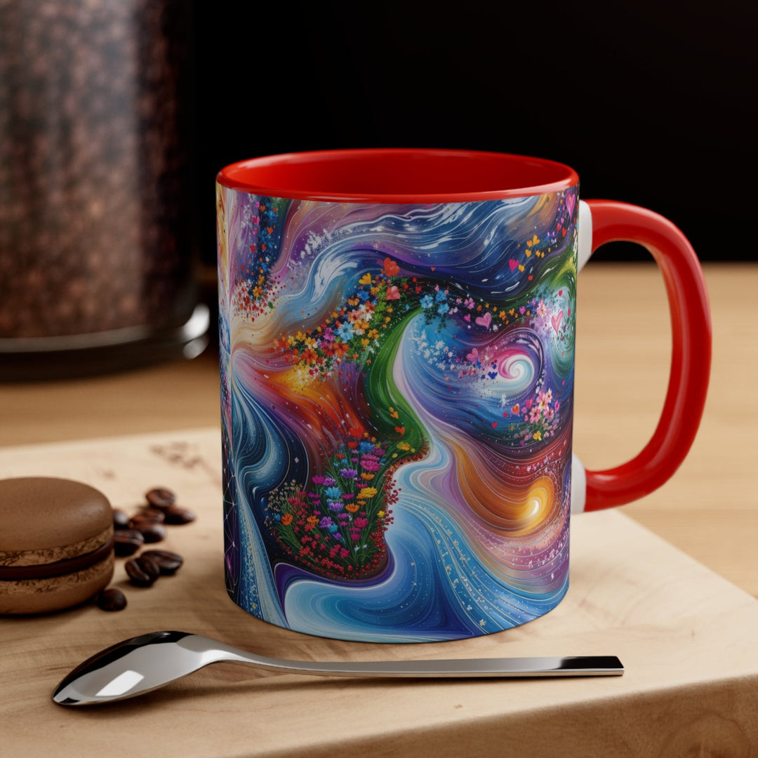 Cosmic Dream Silhouette - Accent Coffee Mug - Mug - g(0D·IO) - Pink - 11oz -