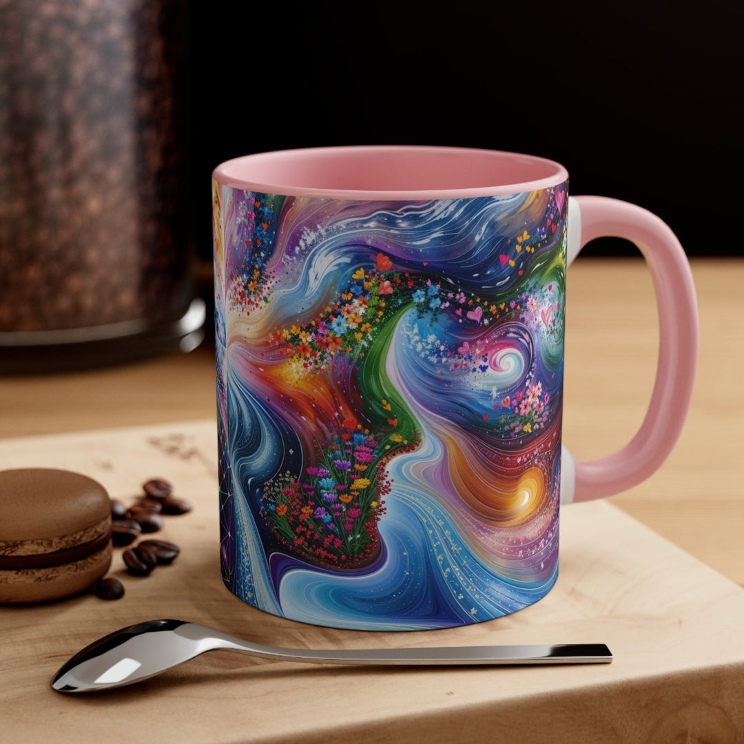 Cosmic Dream Silhouette - Accent Coffee Mug - Mug - g(0D·IO) - Pink - 11oz -