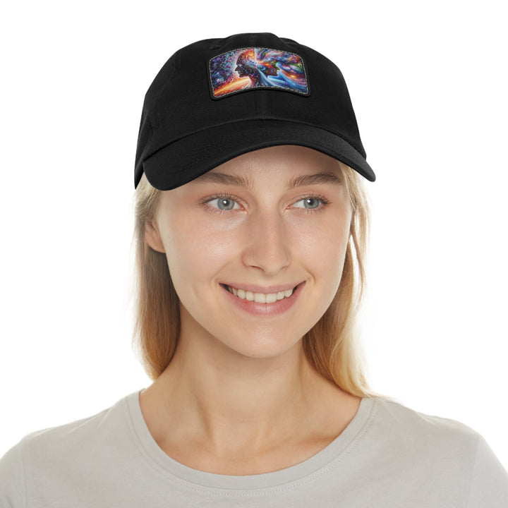 Cosmic Dream Silhouette - Dad Hat - Hats - g(0D·IO) - White / Black patch - Rectangle - One size