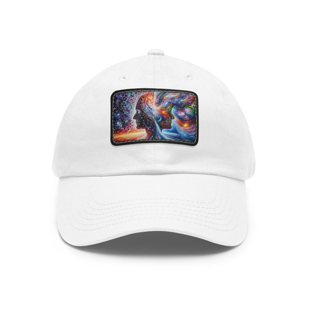 Cosmic Dream Silhouette - Dad Hat - Hats - g(0D·IO) - White / Black patch - Rectangle - One size