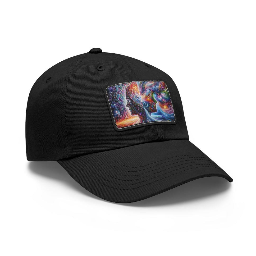 Cosmic Dream Silhouette - Dad Hat - Hats - g(0D·IO) - White / Black patch - Rectangle - One size