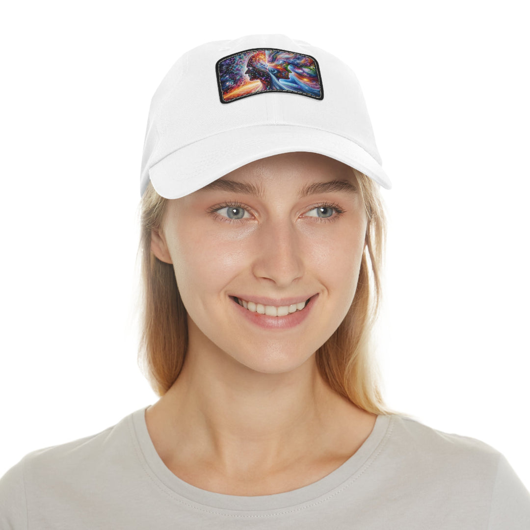 Cosmic Dream Silhouette - Dad Hat - Hats - g(0D·IO) - White / Black patch - Rectangle - One size