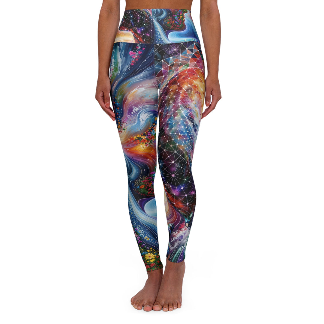 Cosmic Dream Silhouette - High Waisted AOP Yoga Leggings - All Over Prints - g(0D·IO) - XS - -