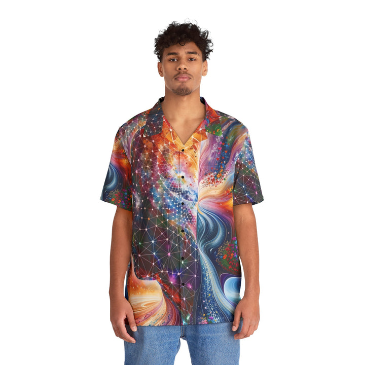 Cosmic Dream Silhouette - Men's Hawaiian Shirt - All Over Prints - g(0D·IO) - S - Black -