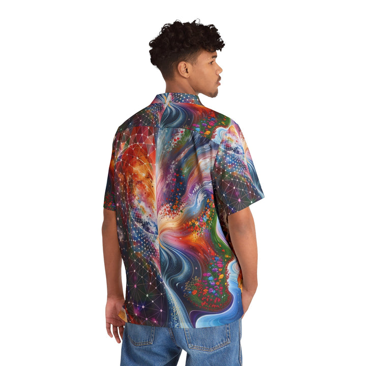 Cosmic Dream Silhouette - Men's Hawaiian Shirt - All Over Prints - g(0D·IO) - S - Black -