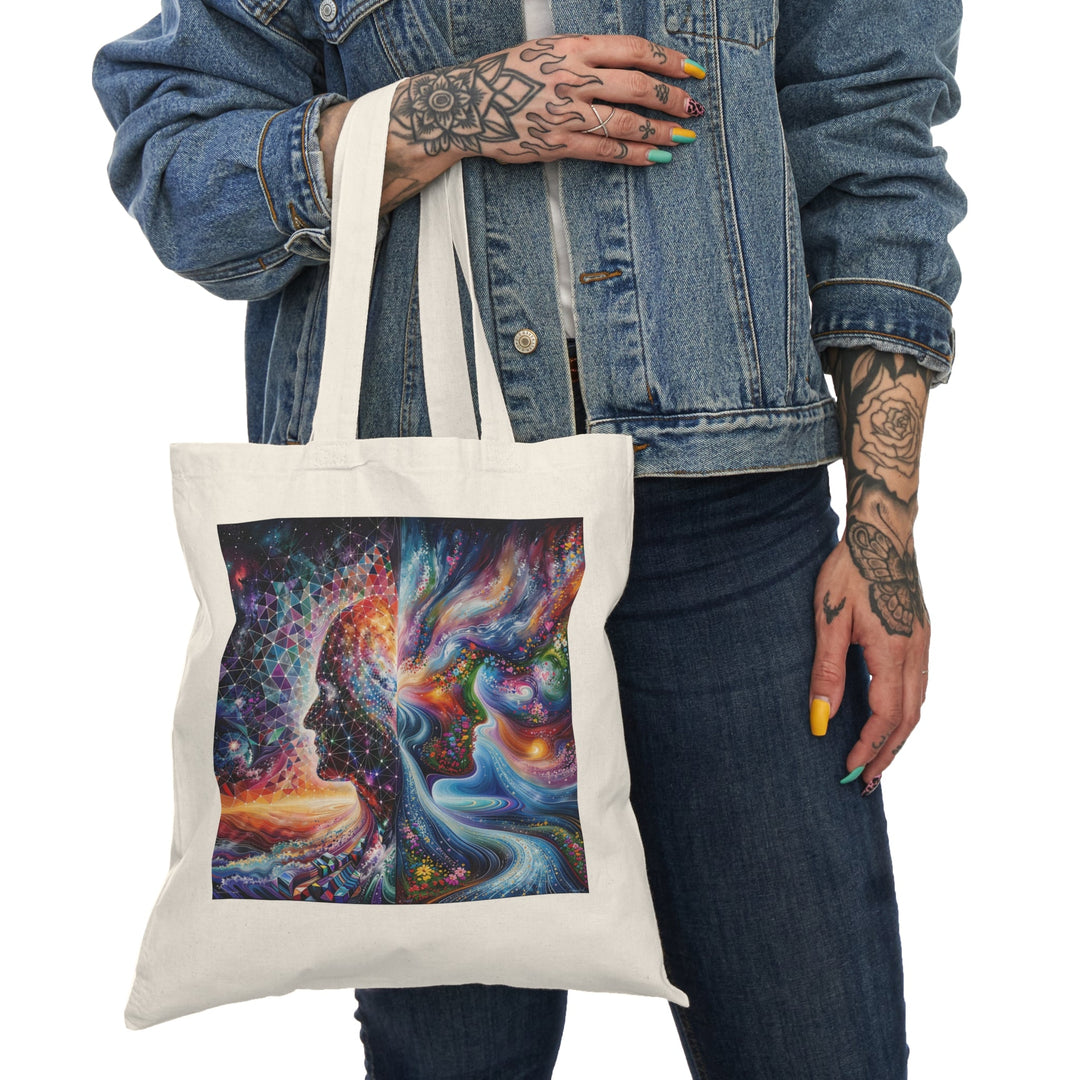 Cosmic Dream Silhouette - Natural Tote Bag - Bags - g(0D·IO) - 15" x 16" - Natural -