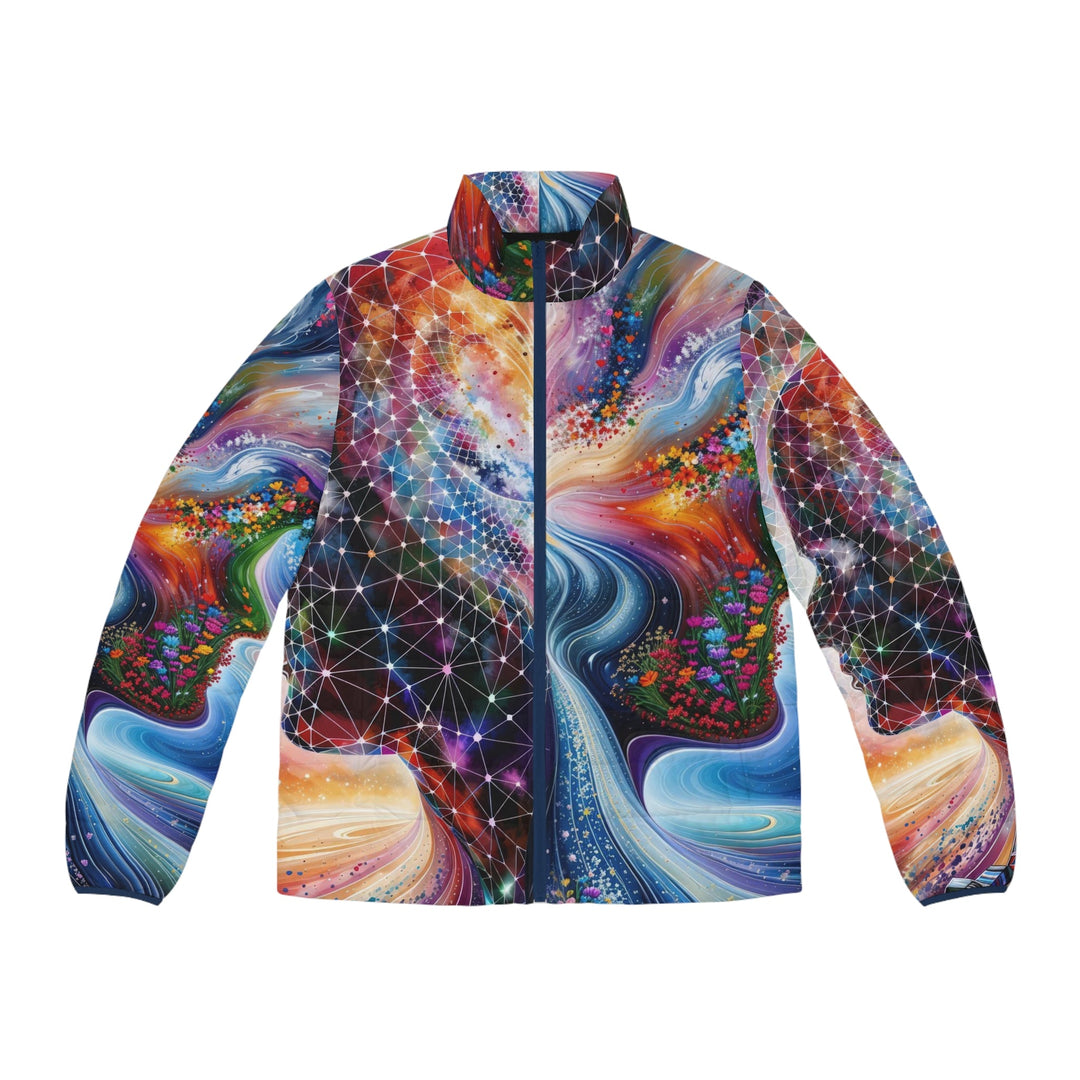 Cosmic Dream Silhouette - Puffer Jacket - All Over Prints - g(0D·IO) - S - Dark blue zipper -