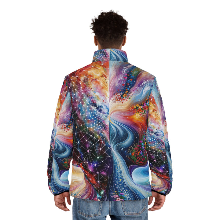 Cosmic Dream Silhouette - Puffer Jacket - All Over Prints - g(0D·IO) - S - Black zipper -