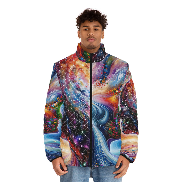 Cosmic Dream Silhouette - Puffer Jacket - All Over Prints - g(0D·IO) - S - Black zipper -