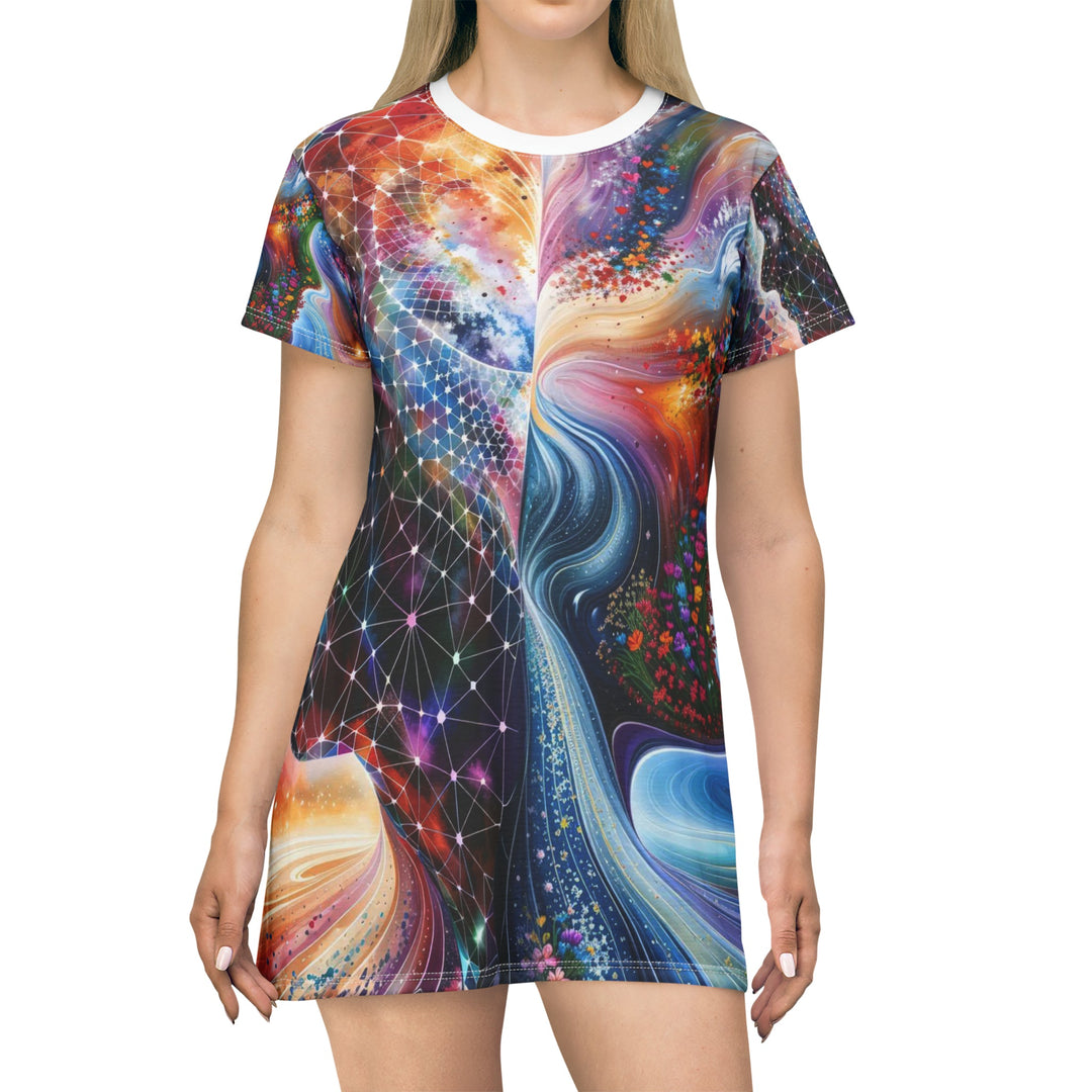 Cosmic Dream Silhouette - T-Shirt Dress - All Over Prints - g(0D·IO) - XS - -