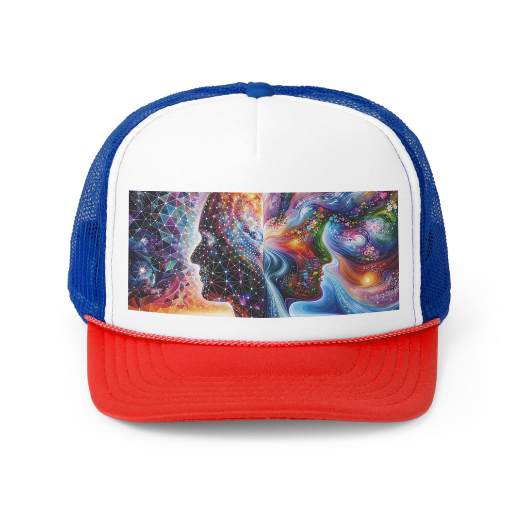 Cosmic Dream Silhouette - Trucker Hat - Hats - g(0D·IO) - Blue/Red - One size -