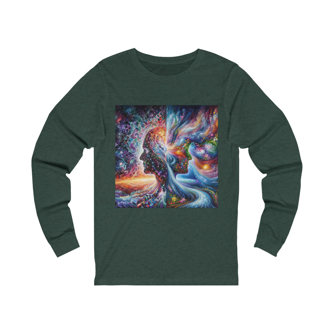 Cosmic Dream Silhouette - Unisex Jersey Long Sleeve Tee - Long-sleeve - g(0D·IO) - S - Heather Forest -