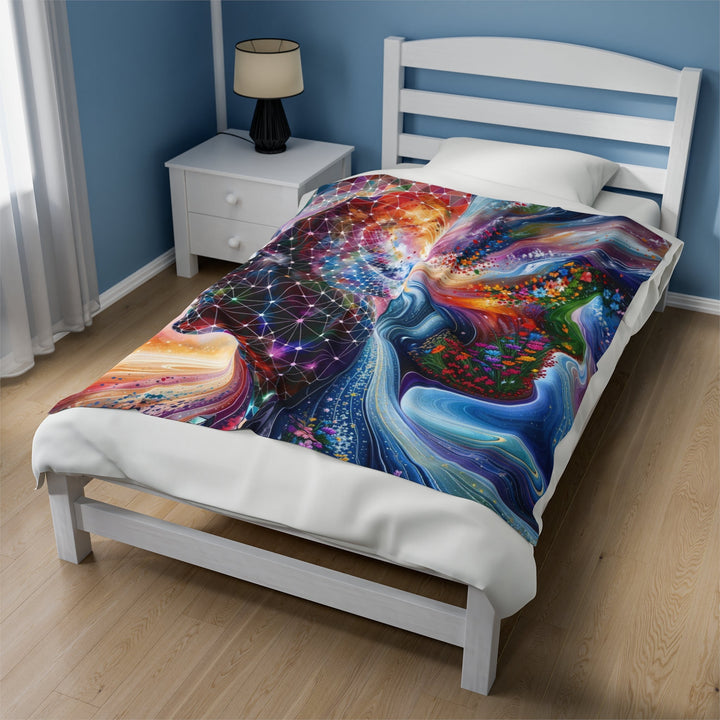 Cosmic Dream Silhouette - Velveteen Plush Blanket - All Over Prints - g(0D·IO) - 30" × 40" - -