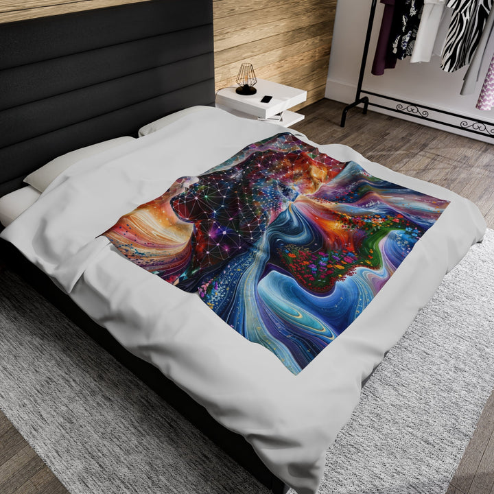 Cosmic Dream Silhouette - Velveteen Plush Blanket - All Over Prints - g(0D·IO) - 30" × 40" - -