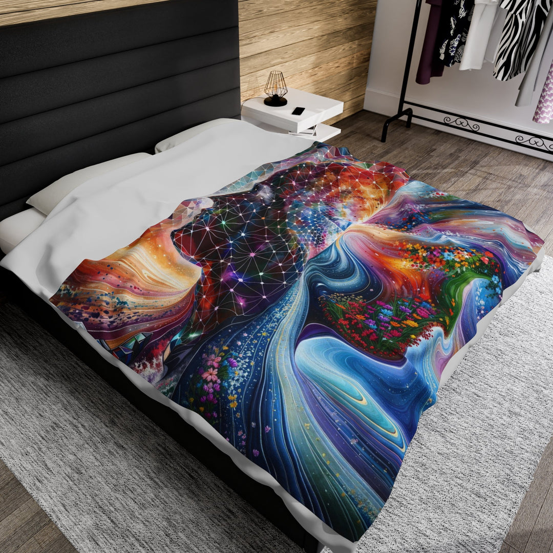 Cosmic Dream Silhouette - Velveteen Plush Blanket - All Over Prints - g(0D·IO) - 30" × 40" - -
