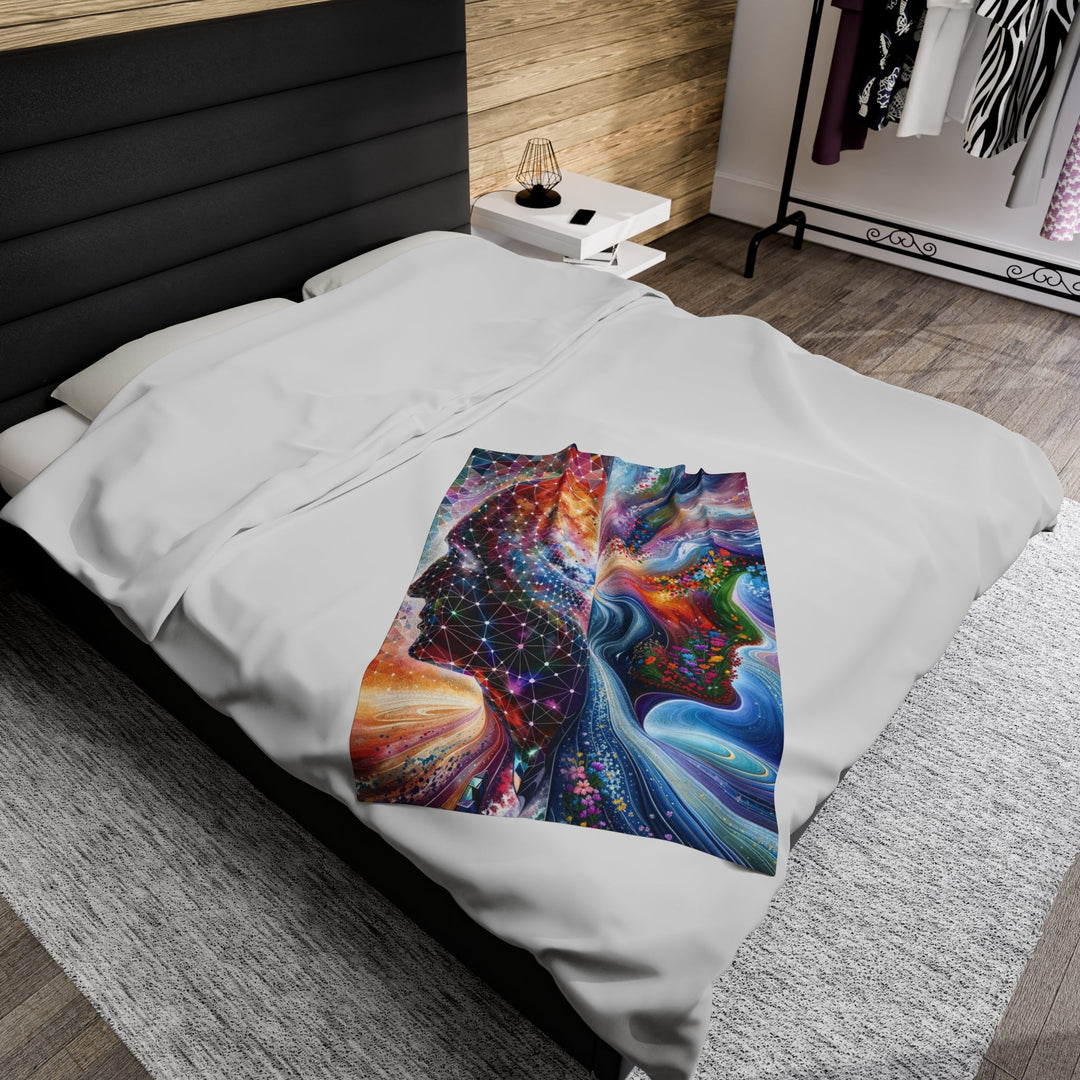 Cosmic Dream Silhouette - Velveteen Plush Blanket - All Over Prints - g(0D·IO) - 30" × 40" - -