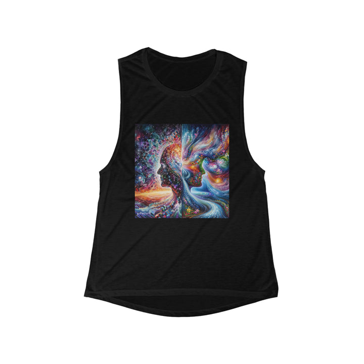 Cosmic Dream Silhouette - Women's Flowy Scoop Muscle Tank - Tank Top - g(0D·IO) - S - Black -