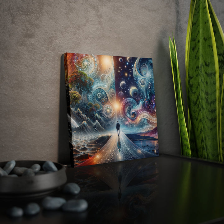 Cosmic Dreamscape Journey - Canvas Photo Tile - Canvas - g(0D·IO) - 8" x 8" (Square) - 0.5" -