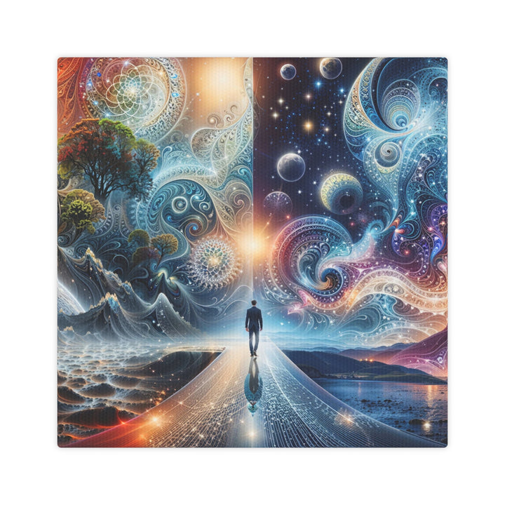 Cosmic Dreamscape Journey - Canvas Photo Tile - Canvas - g(0D·IO) - 8" x 8" (Square) - 0.5" -