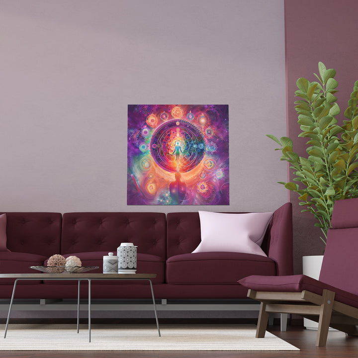 Cosmic Energy Flow - Indoor and Outdoor Silk Poster - Poster - g(0D·IO) - 30″ x 30″ (Square) - Semi Glossy -